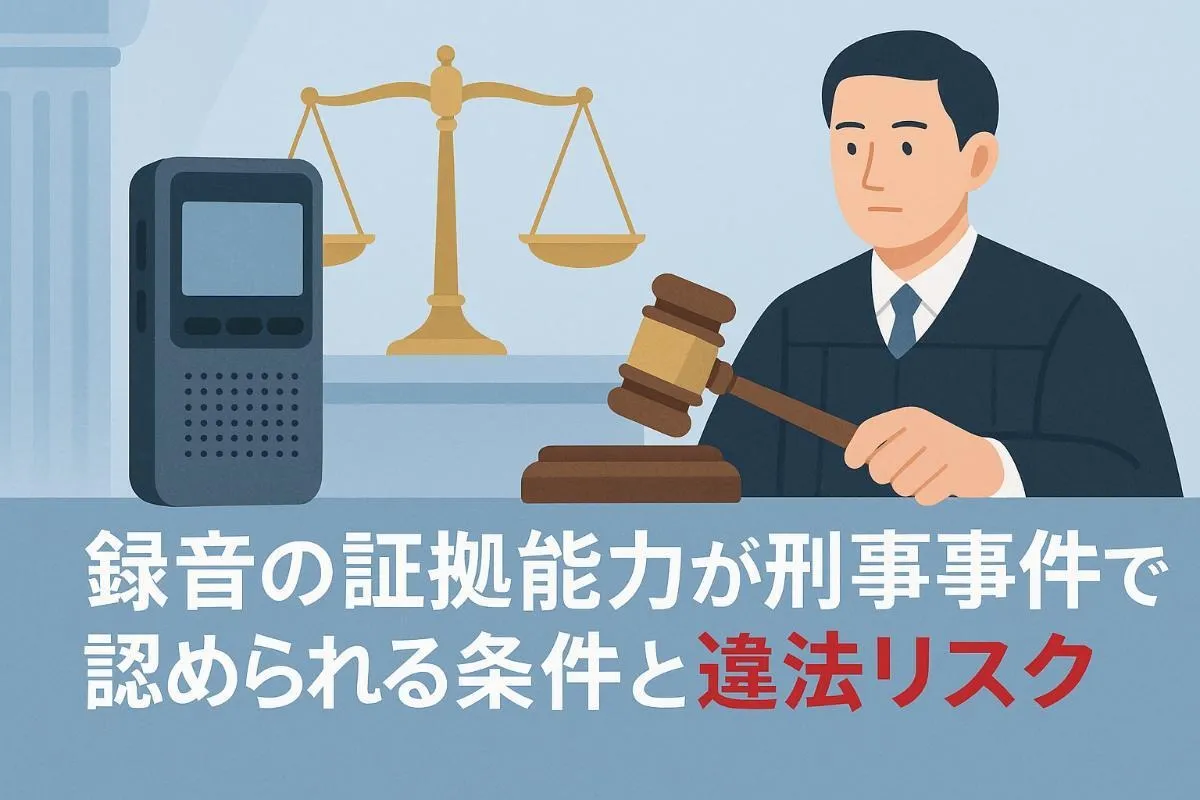 録音の証拠能力が刑事事件で認められる条件と違法リスク
