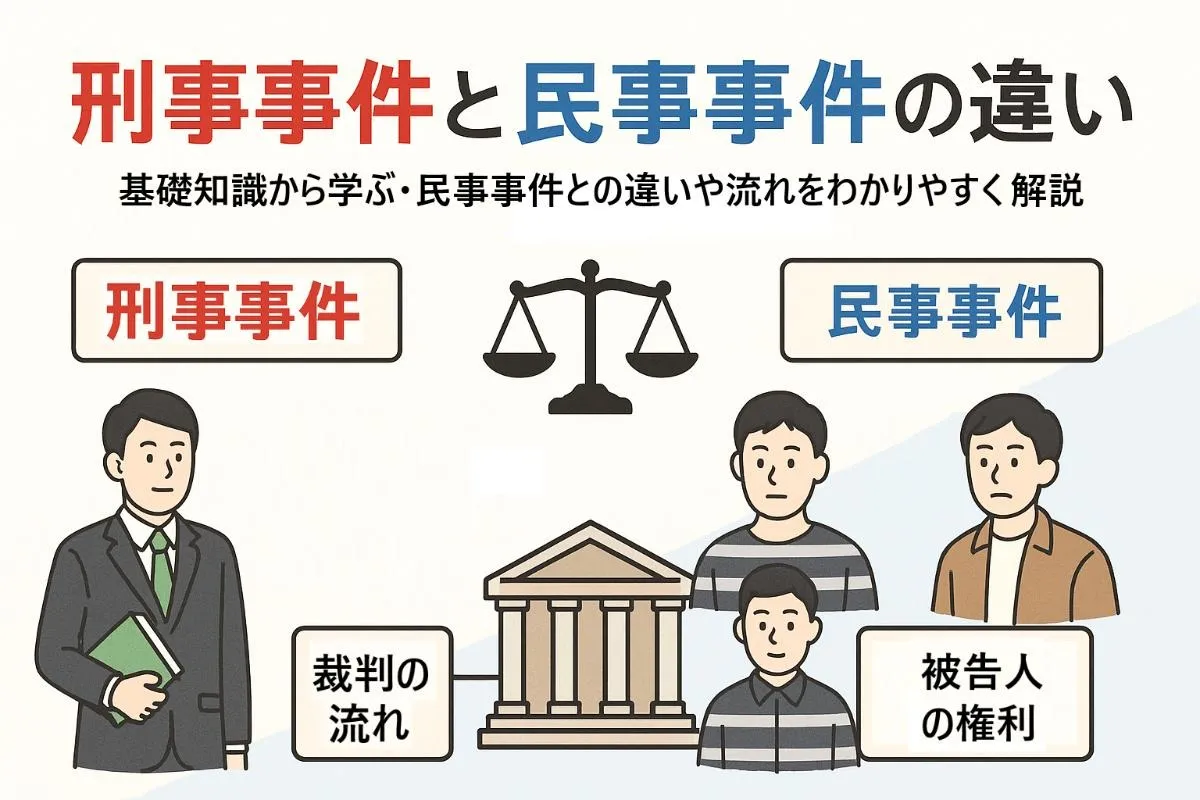 刑事事件とは何か基礎知識から学ぶ・民事事件との違いや流れをわかりやすく解説