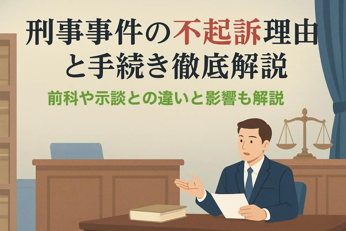 刑事事件の不起訴理由と手続き徹底解説｜前科や示談との違いと影響もわかりやすく解説