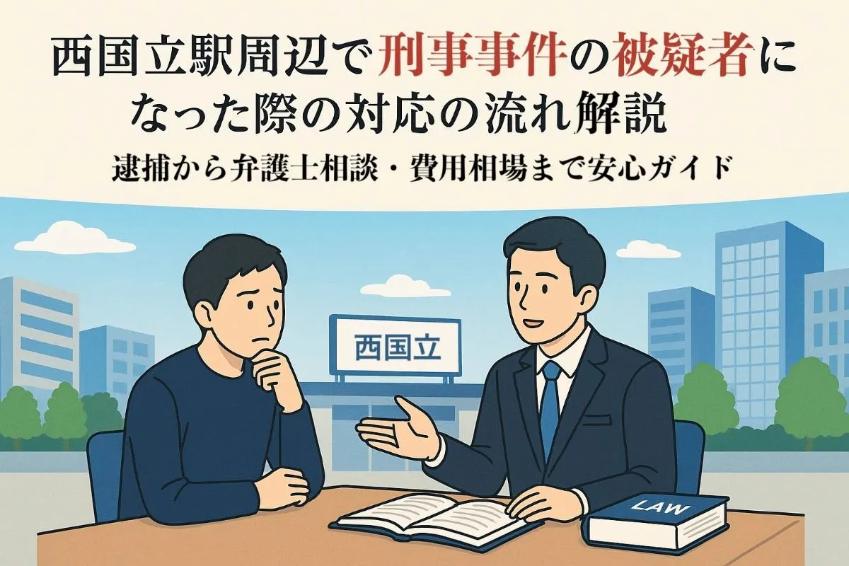 西国立駅周辺で刑事事件の被疑者になった際の対応の流れ解説｜逮捕から弁護士相談・費用相場まで安心ガイド