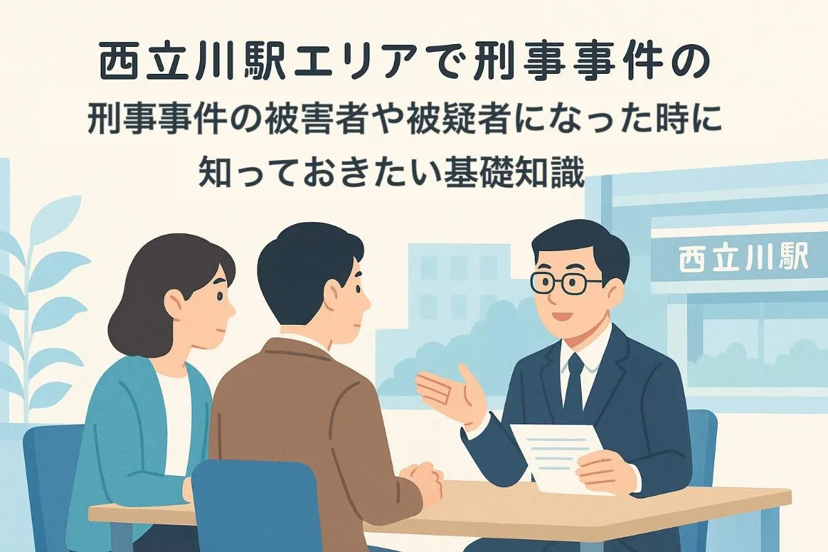 西立川駅エリアで刑事事件の被害者や被疑者になった時に知っておきたい基礎知識