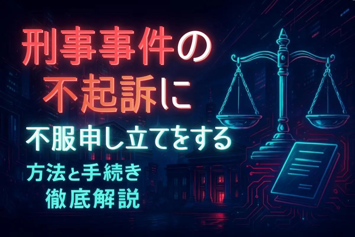刑事事件の不起訴に不服申し立てをする方法と手続き徹底解説