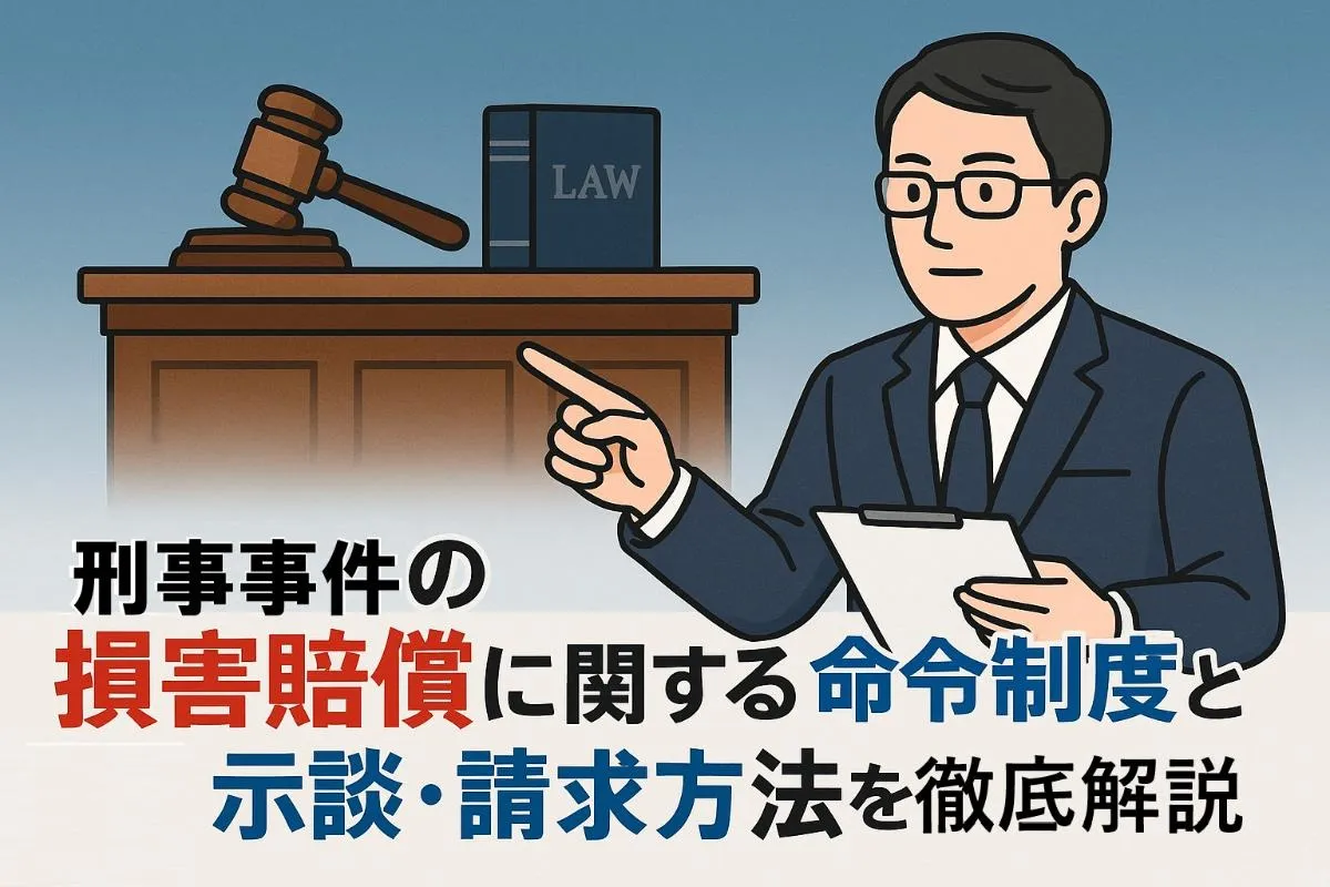 刑事事件の損害賠償に関する命令制度と示談・請求方法を弁護士が徹底解説