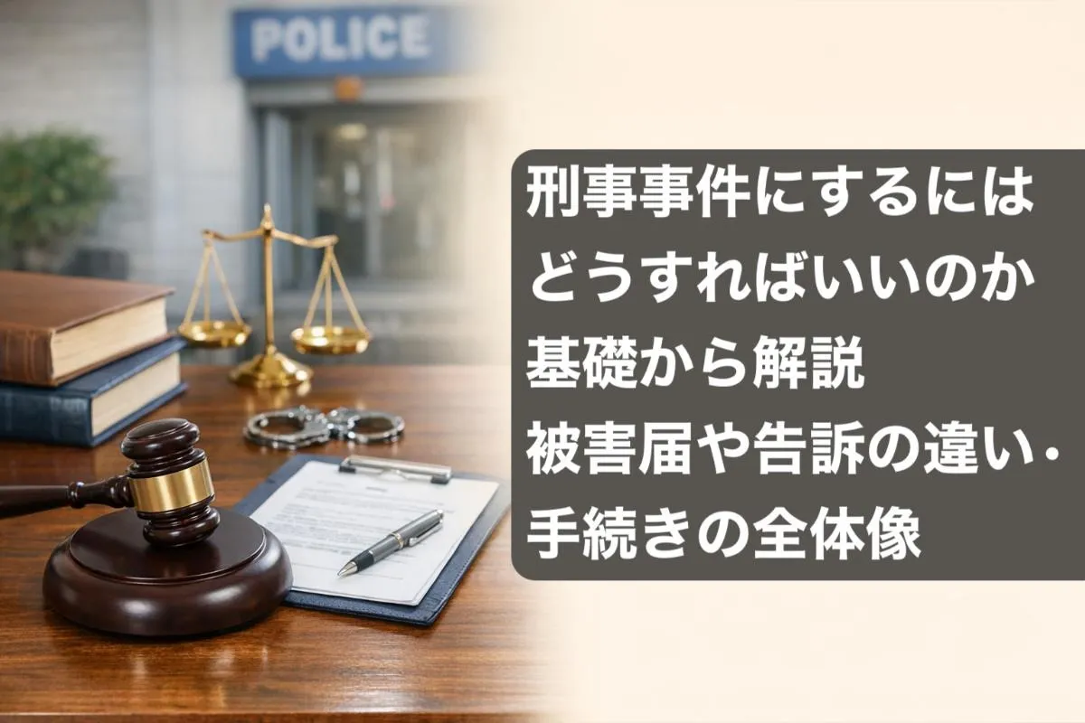 刑事事件にするにはどうすればいいのか基礎から解説｜被害届や告訴の違い・手続きの全体像