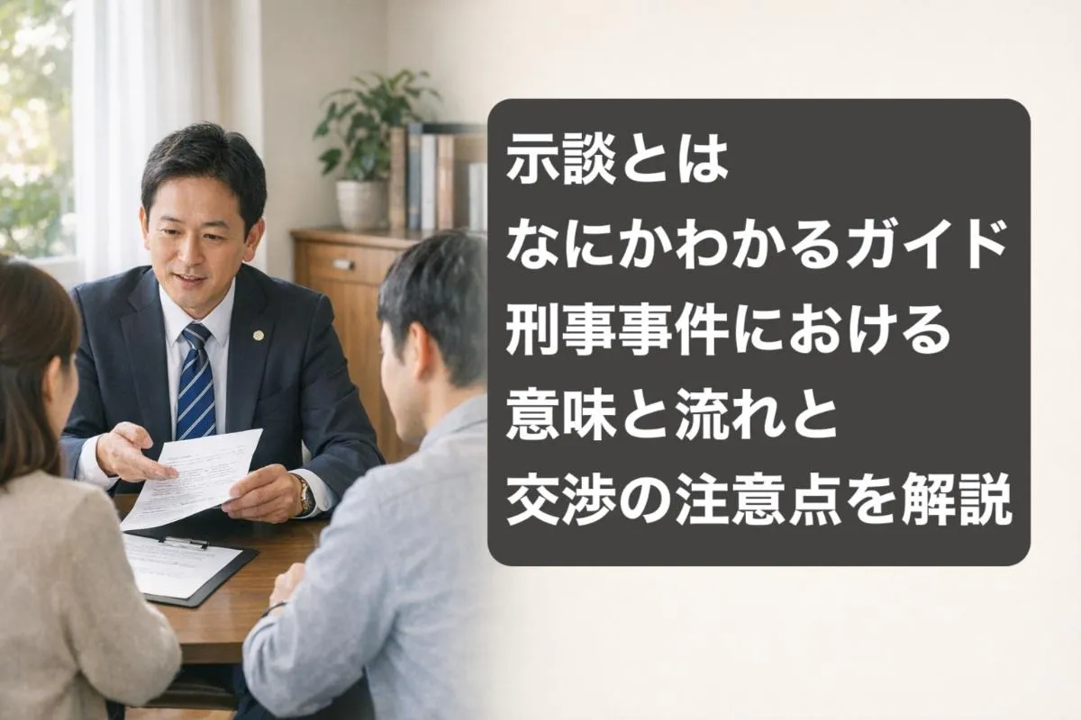 示談とはなにかわかるガイド・刑事事件における意味と流れ・交渉の注意点を解説