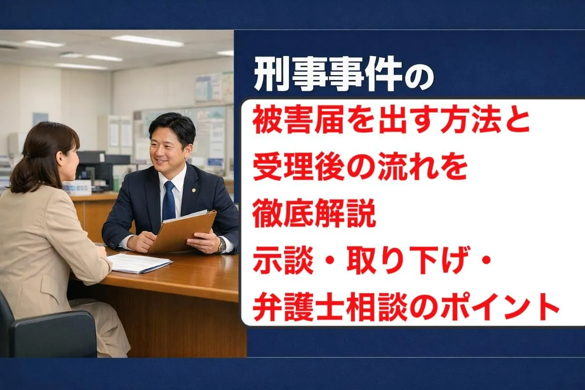 刑事事件の被害届を出す方法と受理後の流れを徹底解説｜示談・取り下げ・弁護士相談のポイント