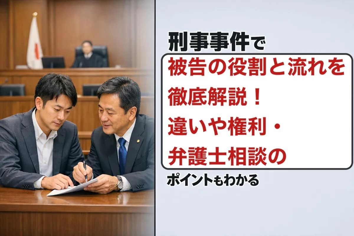 刑事事件で被告の役割と流れを徹底解説！違いや権利・弁護士相談のポイントもわかる