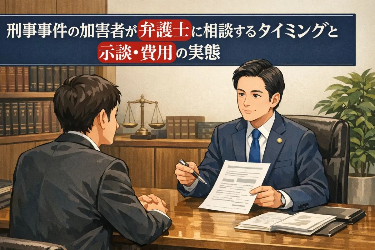 刑事事件の加害者が弁護士に相談するタイミングと示談・費用の実態
