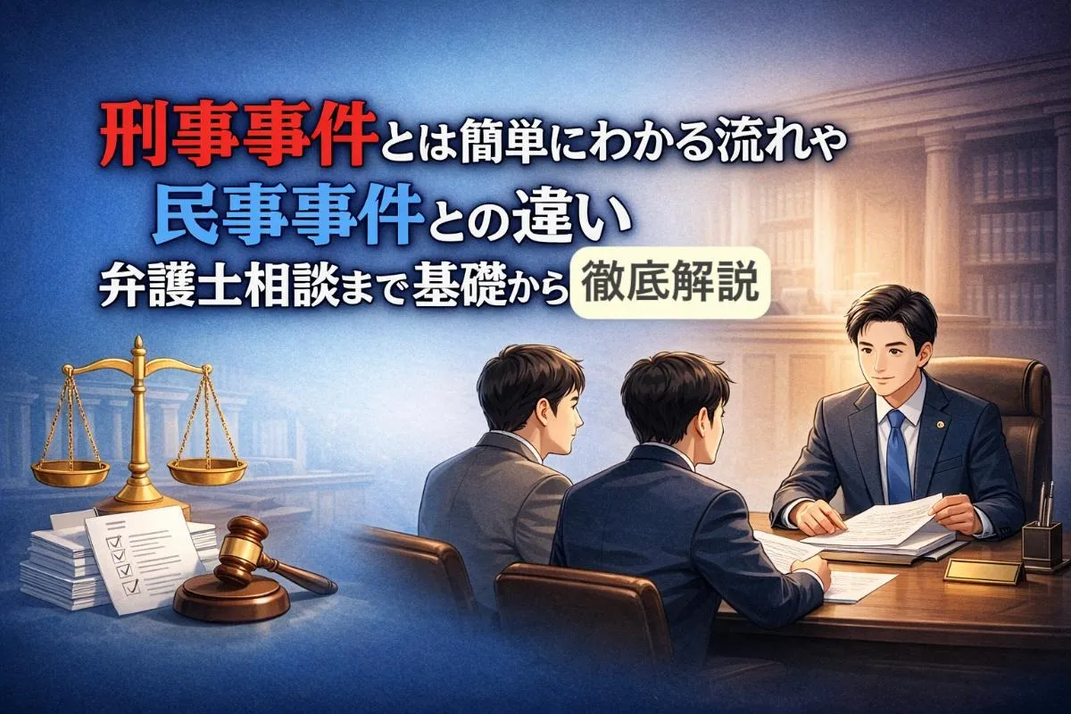 刑事事件とは簡単にわかる流れや民事事件との違い弁護士相談まで基礎から徹底解説