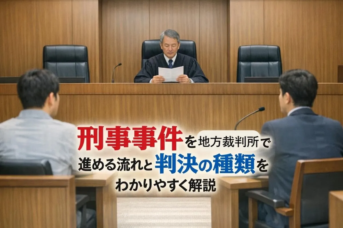 刑事事件を地方裁判所で進める流れと判決の種類をわかりやすく解説