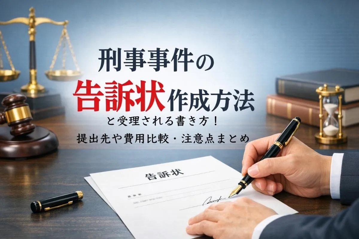刑事事件の告訴状作成方法と受理される書き方｜提出先や費用比較・注意点まとめ