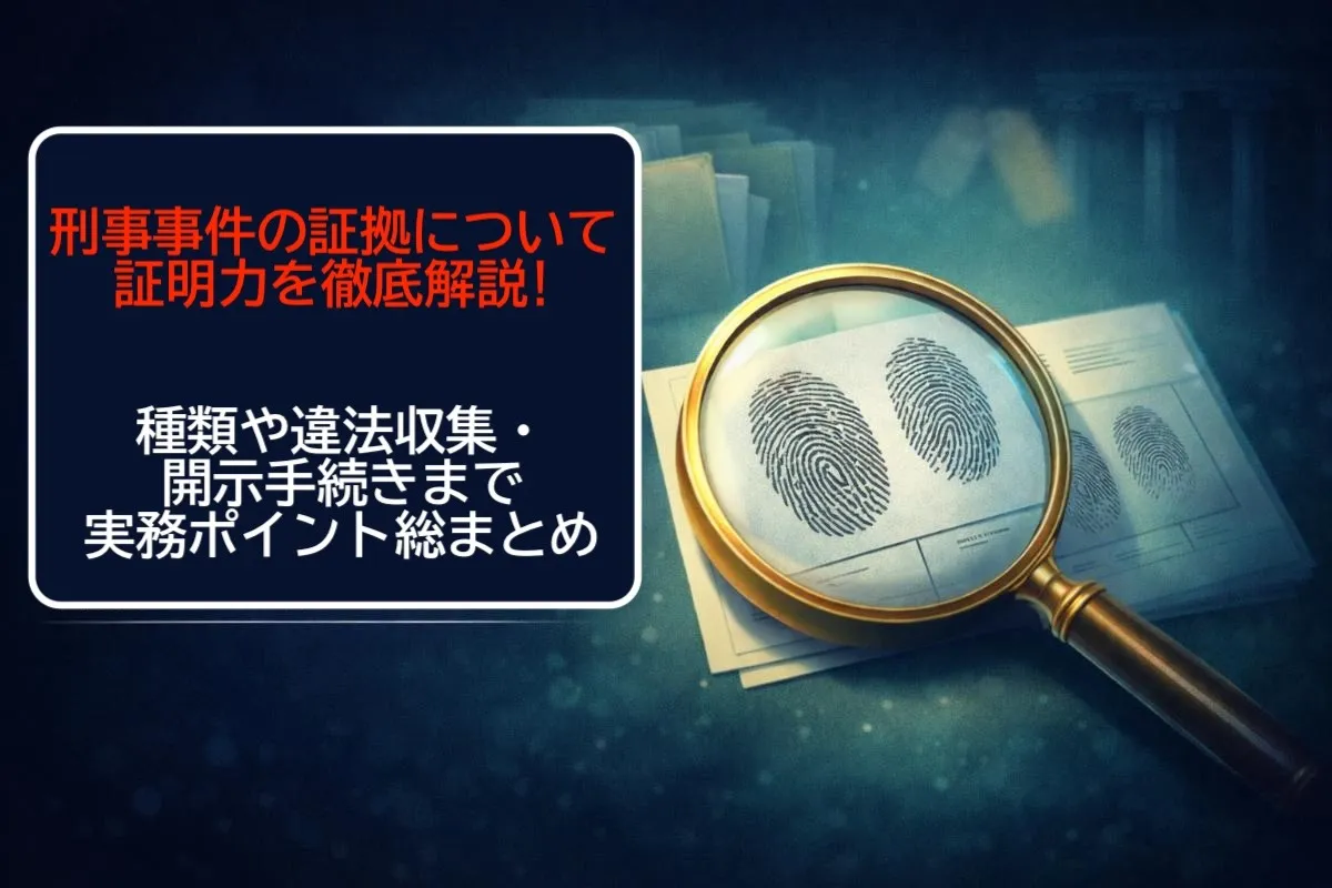 刑事事件の証拠について証明力を徹底解説｜種類や違法収集・開示手続きまで実務ポイント総まとめ