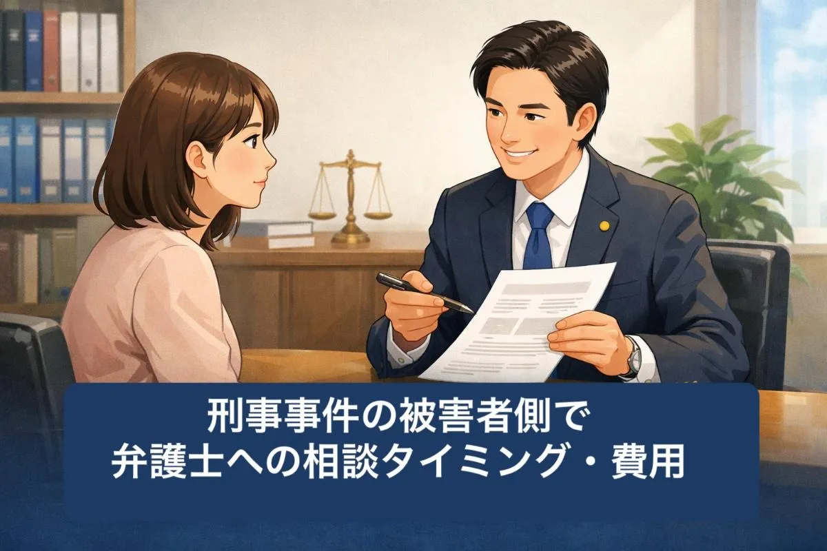 刑事事件の被害者側で弁護士への相談タイミング・費用