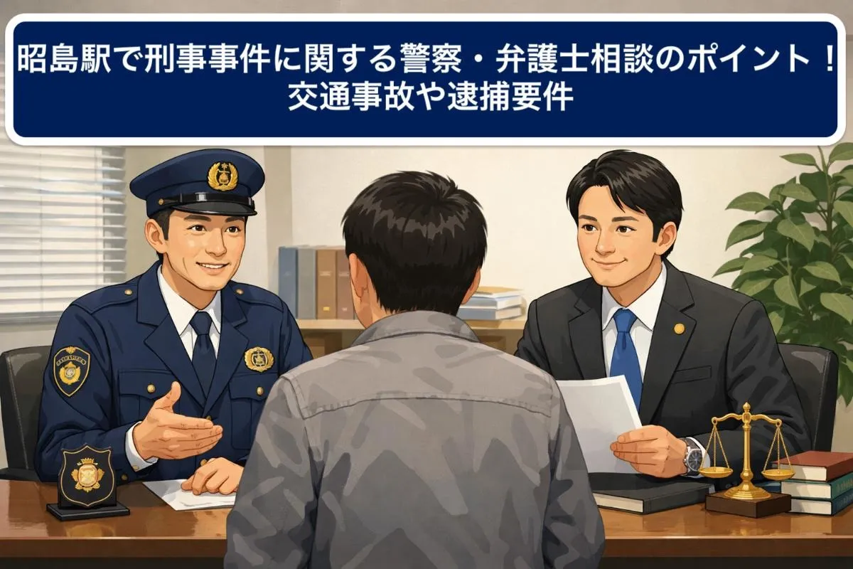昭島駅で刑事事件に関する警察・弁護士相談のポイント！交通事故や逮捕要件