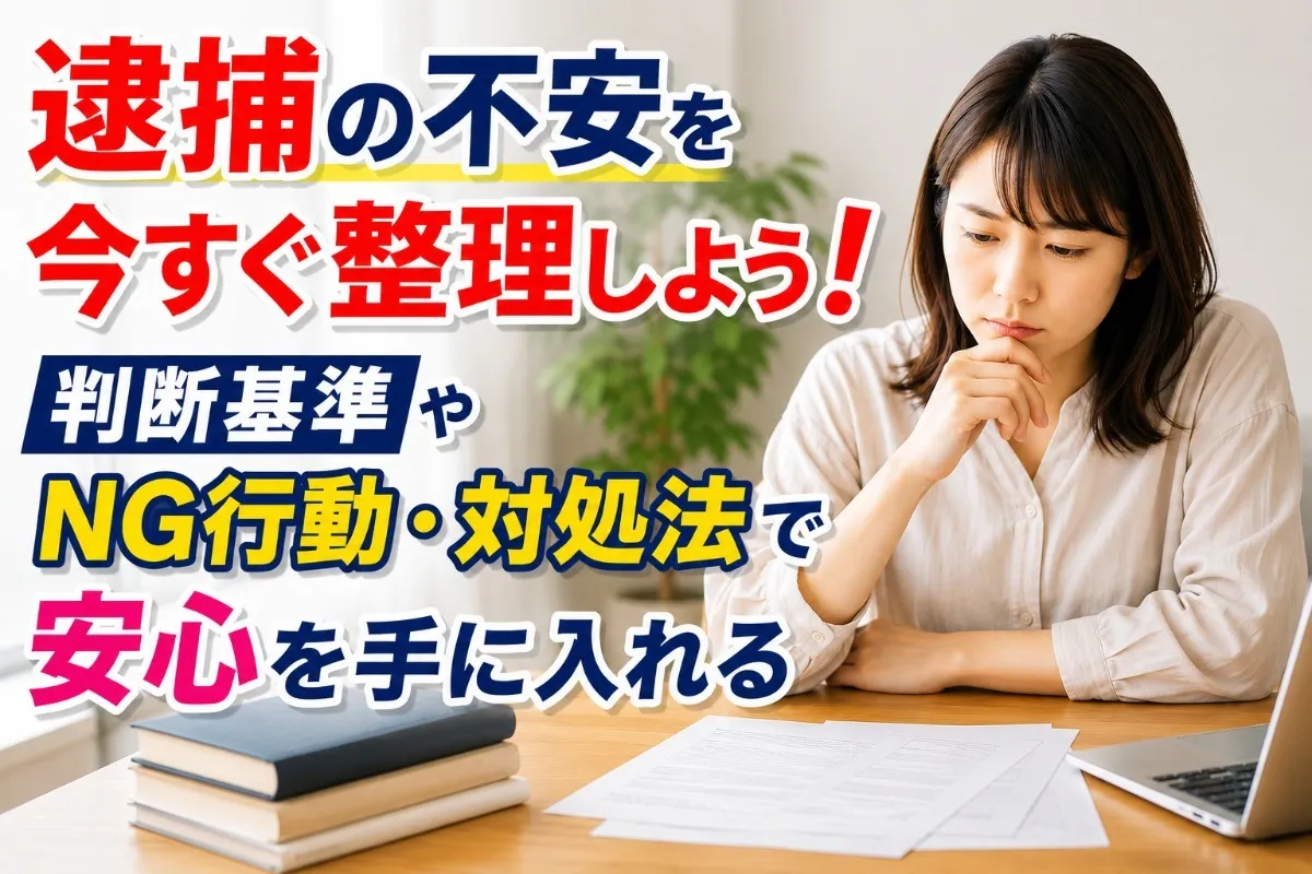 逮捕の不安を今すぐ整理しよう！判断基準やNG行動・対処法で安心を手に入れる