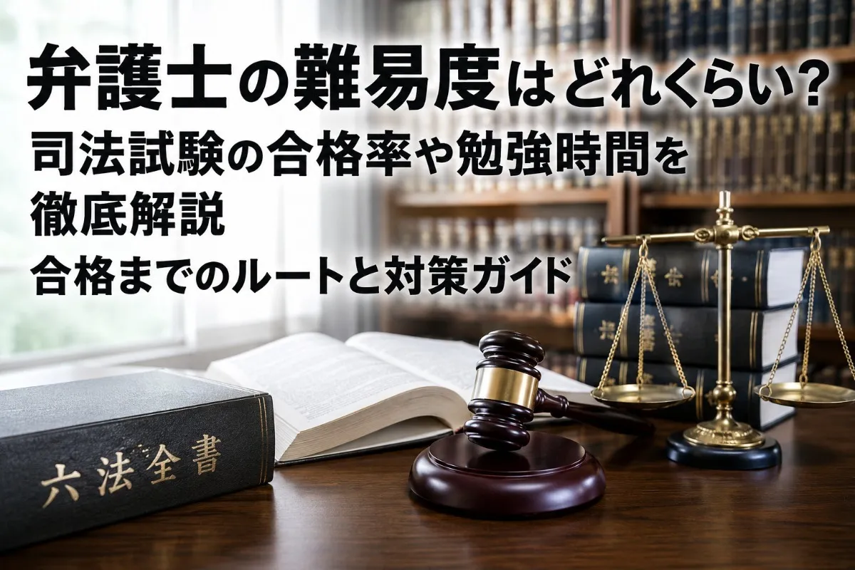 弁護士の難易度はどれくらい？司法試験の合格率や勉強時間を徹底解説｜合格までのルートと対策ガイド