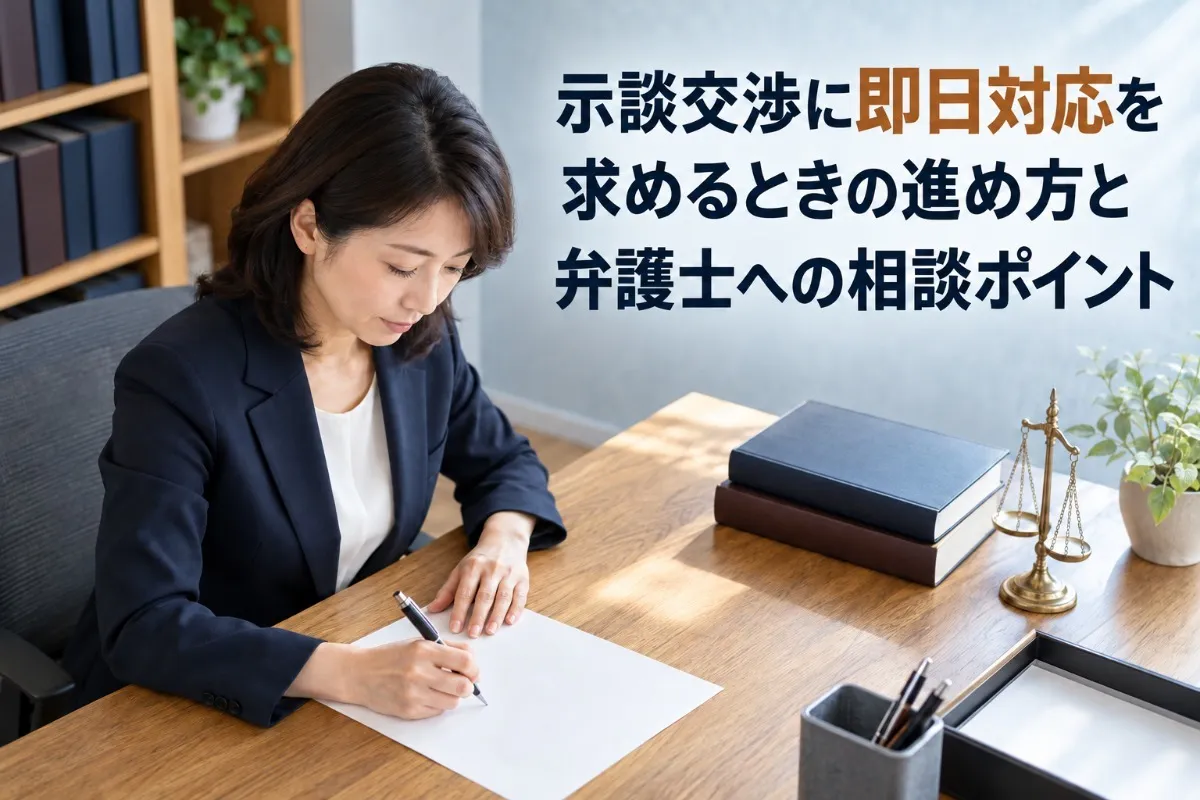 示談交渉に即日対応を求めるときの進め方と弁護士への相談ポイント