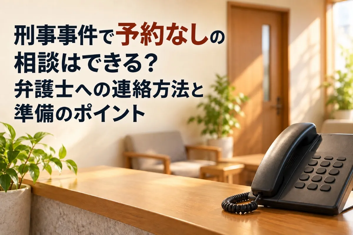 刑事事件で予約なしの相談はできる?弁護士への連絡方法と準備のポイント