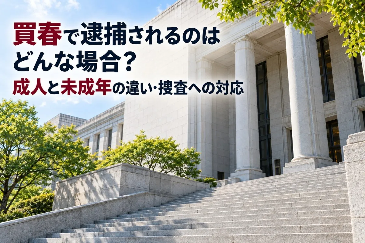 買春で逮捕されるのはどんな場合?成人と未成年の違い・捜査への対応